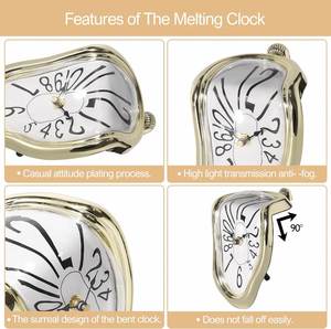 Reloj de Relojero Derretido, Reloj de Salvador Dalí para Decoración del Hogar, Oficina, Estante, Escritorio, Mesa, Regalo Creativo y Divertido - Product Image 2