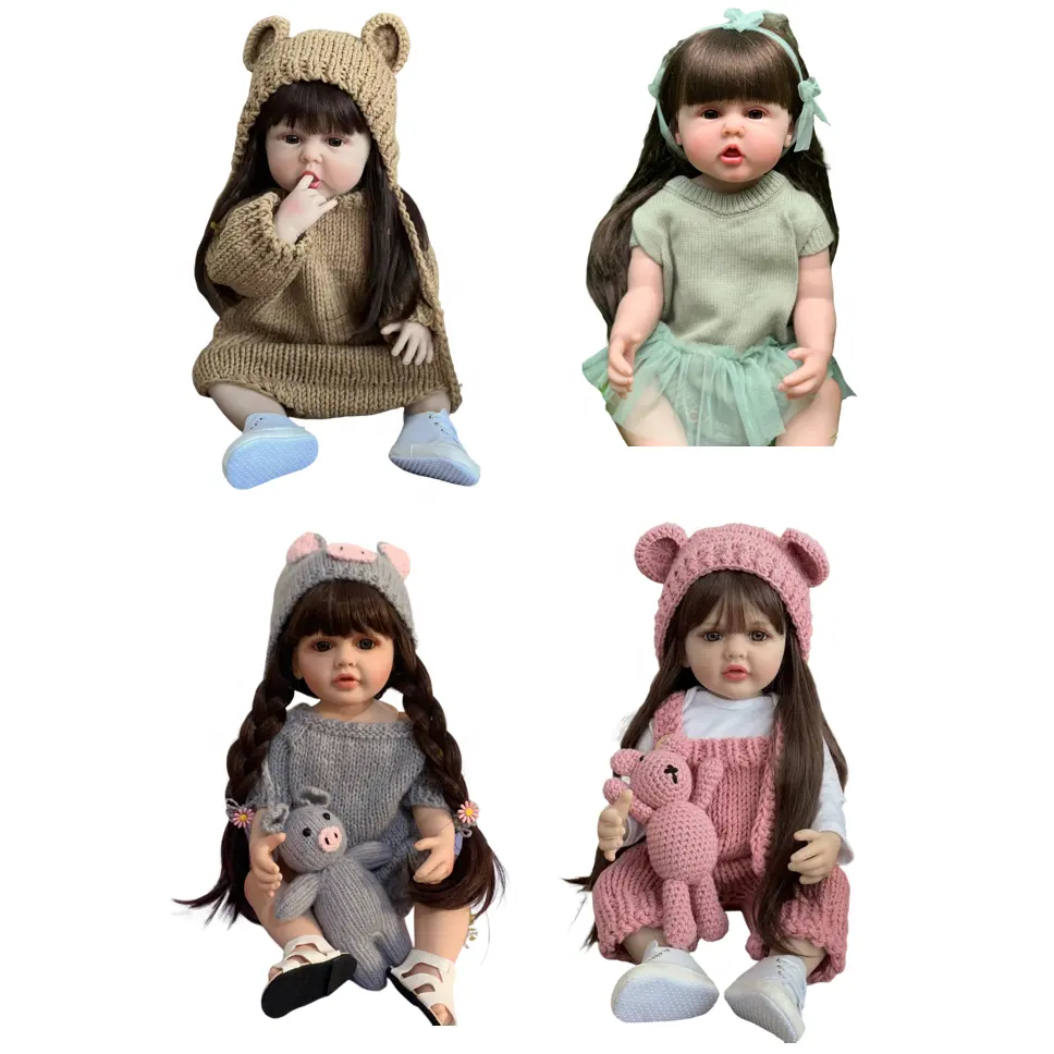 DNG 48cm newborn full silicone bebe realistic munecas reborn toddler silicona baby dolls girl for sale with black hair