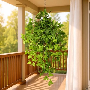 Lianes de lierre artificiel en soie, verdure décorative 100cm-200cm, bouquet de plantes murales suspendues - Product Image 2