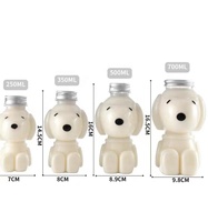 Botellas de Plástico PET Desechables al por Mayor de 500ml con Diseño de Panda de Dibujos Animados, Tapa de Rosca, para Té con Leche, con Recubrimiento UV, Ideales para Fiestas