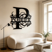 Enseigne personnalisée en métal avec nom de famille, lettres alphabétiques découpées au laser pour la décoration de la maison, du porche ou de la ferme