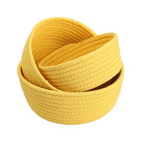 Panier tissé en corde de coton fait main personnalisé panier de rangement d'épicerie de bureau multifonctionnel de grande capacité