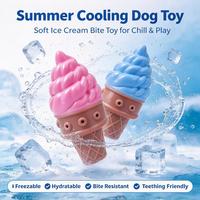 Jouet pour animaux de compagnie en forme de cornet de crème glacée TPR, remplissable d'eau, pour soulager la chaleur estivale, jouet à mâcher pour chiots et chiens de petite et moyenne taille