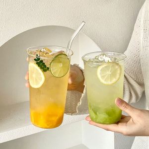 Tasse à café en verre sans anse ni couvercle, moderne, simple, résistante aux hautes températures, à simple paroi, pour boissons froides et thés aux fruits - Product Image 4