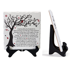 Décoration murale personnalisée Décoration <span class=keywords><strong>de</strong></span> table Deuil <span class=keywords><strong>Condoléances</strong></span> Cadeaux plaques avec support en bois - Product Image 1
