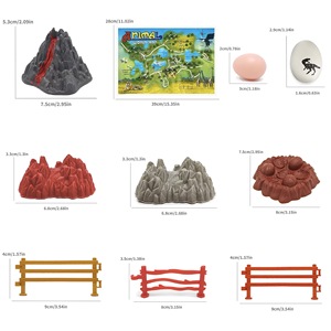 Ornements de scène pour table de sable : Palmiers de coco, œufs de dinosaure, clôture, nid d'œufs, volcan - Accessoires de jouets pour enfants en PVC, décorations de gâteaux - Product Image 1