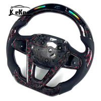 Volant de course en carbone forgé rouge avec LED de changement de vitesse pour BMW G30 Série 5 Luxe 520d 530e 540i 2017-2023 Forme D