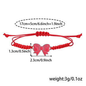 Pulsera Tejida a Mano Colorida con Dije de Lazo de Aleación, Set de Joyería Unisex para Regalo de Amistad - Product Image 4