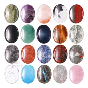 Atacado Pedra Preocupação cristal Polegar Gemstone Cura Natural Cristal Terapia Reiki Massagem Chakra 35x45mm Pedra Preocupação