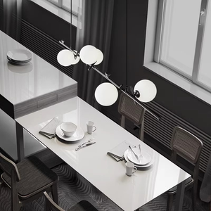 Lustre linéaire moderne en fer, 5/6 <span class=keywords><strong>ampoules</strong></span> G9 en verre, finition cuivre noir mat naturel, <span class=keywords><strong>suspension</strong></span> à lumière chaude pour maison contemporaine - Product Image 3