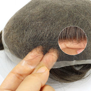 Postizo de Cabello Natural con Cierre de Encaje Completo Personalizado, Ondulado Natural, 80%-140% de Densidad, Cabello Remy Indio, Prótesis Capilar <span class=keywords><strong>para</strong></span> <span class=keywords><strong>Hombres</strong></span> - Product Image 1