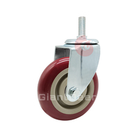 Roulette pivotante en métal PVC, prix usine, 65mm, 75mm, 100mm, 125mm