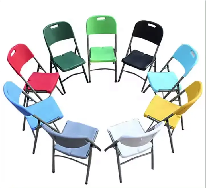 Chaises pliables de fête banquet de mariage meubles colorés chaise de relaxation métal minimaliste