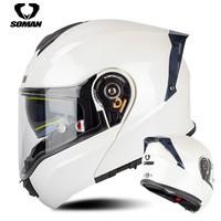 Casques de moto DOT&ECE les plus récents, double visière, rabattable, avec grand spoiler, modulable, Capacates SOMAN SM965