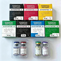 Étiquette d'emballage en papier personnalisée pour boîtes de peptides, boîte de flacons de 3 ml et 2 ml avec insert en blister PET