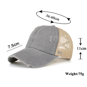 Gorra de béisbol de 6 paneles de terciopelo con acabado brillante vintage lavado, banda elástica ajustable, diseño de pico de pato apto para cola de caballo, para exteriores - Product Image 4