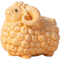 Ornement en céramique Mouton, Adorable petit agneau fabriqué en Chine, Décoration pour salon, entrée, bureau, Mascotte du Zodiaque pour l'année du Mouton