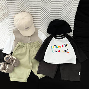 Pantalons <span class=keywords><strong>cargo</strong></span> décontractés en coton pour garçons, style coréen, couleur unie, automne-hiver, nouveaux pantalons droits élégants et polyvalents - Product Image 3