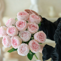 Fleurs artificielles en soie faites à la main, hydratantes, roses, pour la décoration de la maison, mariage, réaliste, longue durée, Saint-Valentin, remise de diplôme
