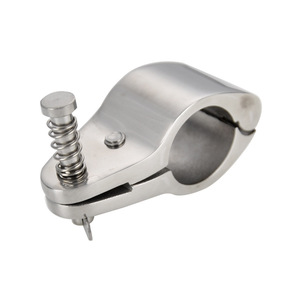 อุปกรณ์ยึดท่อสแตนเลสสำหรับเรือยอชท์ขนาด 25 มม. ผลิตตามแบบ OEM ปรับแต่งได้ พร้อมหมุดยึดและแคลมป์สายยาง ชุบสังกะสี สำหรับกันสาดขนาด 25 มม. - Product Image 1