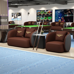 Canapé de salon pour club de billard, revêtement en cuir PU, rembourrage en mousse, usage commercial - Product Image 3