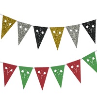 Divertido Banner Triangular de Plástico de Colores Brillantes para Fiestas, Decoración Reutilizable y Portátil para Graduación, Año Nuevo