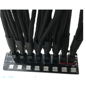 Connecteur de ventilateur CPU 4 broches, répartiteur PWM 8 canaux, lumière RGB à effet d'eau courante pour le refroidissement du PC - Product Image 2