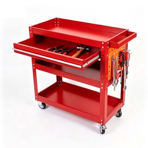 Chariot à outils roulettes rouge, armoire à outils roulante, personnalisable OEM/OBM, organisateur d'outils d'atelier, garantie 3 ans, serrure à clé, 54x70x26cm, à pousser - Product Image 4