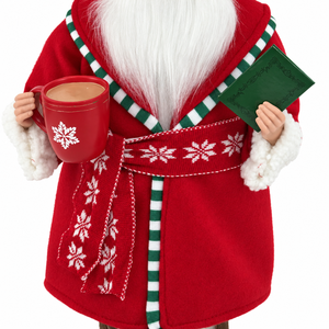 Decoración Navideña de Santa Claus de 45 cm con Taza, Libro y Pantuflas de Reno - Product Image 5