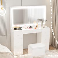 Meubles de chambre à coucher modernes Commodes de maquillage Coiffeuse avec miroir et tabouret