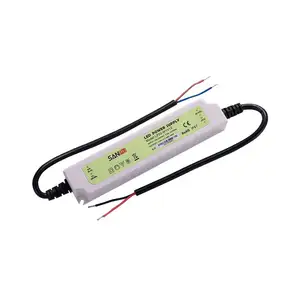 Led sürücü 12v 24v AC DC 12W 20W anahtarlama kaynağı plastik Ip67 açık yağmur geçirmez su geçirmez ince şerit ışık güç kaynağı