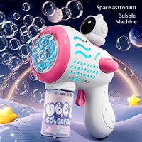 Machine à bulles automatique en plastique style influenceur, pistolet à bulles électrique portable multi-trous, lumineux pour enfants, pour l'extérieur