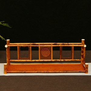 Yunfei Bamboo <b>Teacup</b> Holder Double Layer Solid Bamboo Tea Storage Rack Teaware Display Shelf Tea Ceremony Ornament - Product Image 2