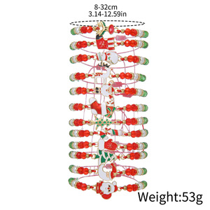 Christmas <b>Bracelet</b> Set 12 Pcs Red Green <b>Beaded</b> Santa Claus Reindeer Adjustable Women <b>Men</b> Gift Jewelry Fashion - Product Image 5
