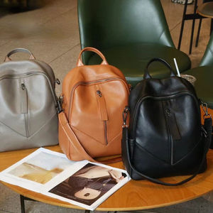 AndoBag Zipper <b>Backpacks</b> for Women Genuine Cow Leather Fashion <b>Large</b> Capacity Shoulder Bag Ladies Handbag 8539 - Product Image 6