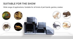 Akrilik PVC Lüks Evcil Hayvan Kafesi 3 Katmanlı Şeffaf Vitrinli Sürüngen Teraryumu Yılanlar Kertenkeleler Geckolar Küçük Hayvanlar Sergiye Uygun Siyah - Product Image 6