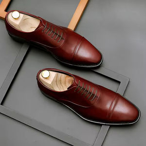 Chaussures pour hommes en cuir de vache véritable sur mesure haut de gamme, polyvalentes, formelles, pour la marche, respirantes, imperméables, à enfiler, avec soutien de la voûte plantaire - Product Image 2