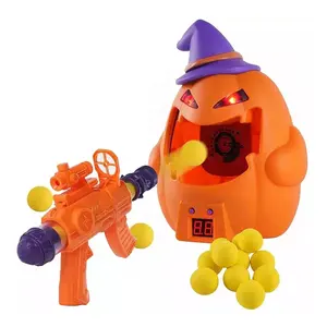 Интерактивные игрушки для детей в виде тыквы на Хэллоуин, стрельба из ЭВА, пистолет, оружие, пневматический пистолет, игрушка, пенопластовый шар, пистолет с мишенью