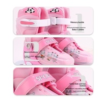Patins à roulettes d'extérieur pour enfants, à une rangée, avec roues lumineuses, roulements ABEC-7, protections de cheville réglables, en PU et maille respirante