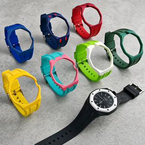 สำหรับ <span class=keywords><strong>Audemars</strong></span> <span class=keywords><strong>Piguet</strong></span> AP & Swatch Royal POP Pocket FKM สายนาฬิกา + ตัวเรือนป้องกันไบโอเซรามิก สายนาฬิกาและสายรัดข้อมือสำรอง - Product Image 1