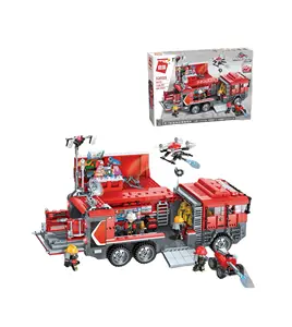 QMAN 12021-28 fiamma pioniera motore antincendio bambini ragazzi assemblaggio blocchi da costruzione giocattolo regalo all'ingrosso