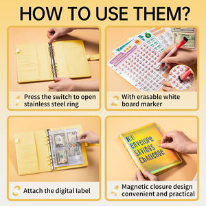 Carnet de budget A5 pour <span class=keywords><strong>couple</strong></span>, défi des 100 enveloppes, défi d'épargne de 100 jours, planificateur d'enveloppes de trésorerie, classeur à feuilles mobiles - Product Image 3