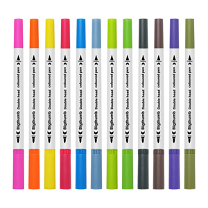 24 màu sắc kép <span class=keywords><strong>tip</strong></span> fineliner Vẽ Tranh Màu Nước nghệ thuật đánh dấu bàn chải bút thiết lập - Product Image 5