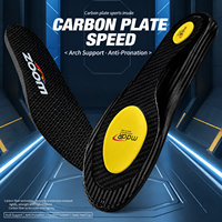 Semelles orthopédiques respirantes en fibre de carbone avec plaque de soutien en PU à rebond élevé pour l'avant-pied et le talon, résistantes à la torsion et offrant un soutien de la voûte plantaire pour le sport