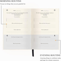 Journal de Gratitude : Plus de Bonheur, Affirmations, Réflexions, Guide Efficace de Manifestation – Journal Quotidien Non Daté à Spirale avec Reliure Cousue
