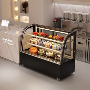 Vitrine de dessert aux fruits incurvée à température unique commerciale <span class=keywords><strong>petit</strong></span> congélateur de bureau pour fruits confits plats frais - Product Image 4