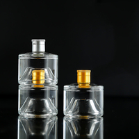 Botol Kaca Datar 100ml untuk Whiskey, Botol Kaca Kecil 50ml untuk Vodka, Anggur, Minuman, Jus, dengan Tutup Gabus