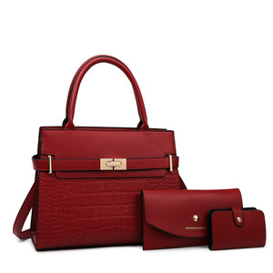 Ensemble de 3 sacs à main en PU, fermeture éclair, mode, sacs à bandoulière quotidiens pour femmes d'âge moyen - Product Image 4