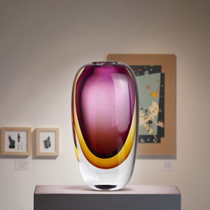 Vase en verre dégradé multicolore (violet et ambre), design organique sculptural. Idéal pour <span class=keywords><strong>la</strong></span> décoration intérieure, <span class=keywords><strong>les</strong></span> collections d'art - Product Image 3
