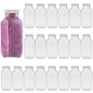 Narrow Mouth Smoothie Glass Square Cap Beverages Drinking Mason Jar 16 Oz 32 Oz Glass Juice Bottles With Lids - Product Image 6